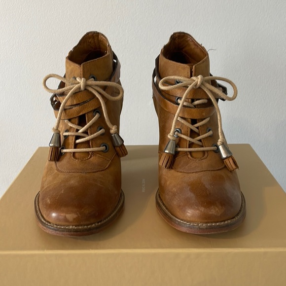 Anthropologie J SHOES Carson Bootie in Mid Brown - Picture 5 of 6